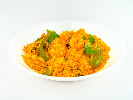 Traditional Indian spicy Shrimp fried Rice.の写真素材