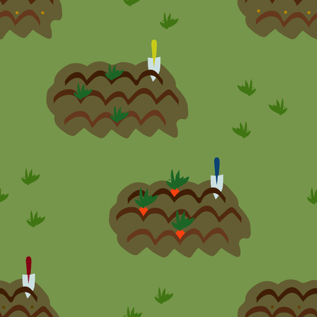 Growing carrot - vector backgroundのイラスト素材