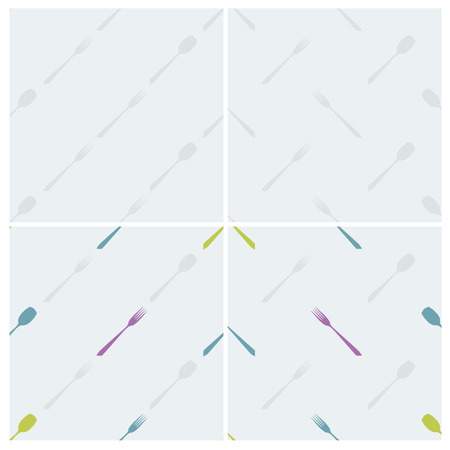 Set of cutlery vector backgroundsのイラスト素材