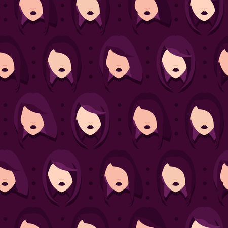 Women with various hairstyles - vector backgroundのイラスト素材