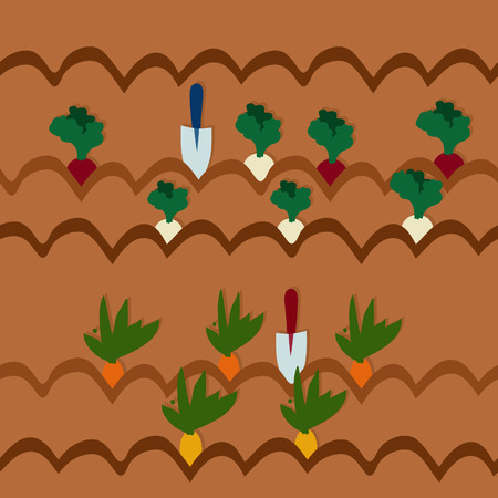 Cultivation of vegetables backgroundのイラスト素材