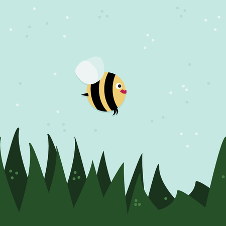 Flying bee - vector illustrationのイラスト素材