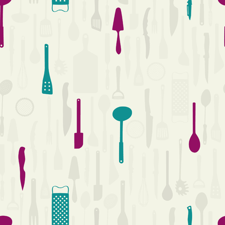 Various kitchen tools vector backgroundのイラスト素材