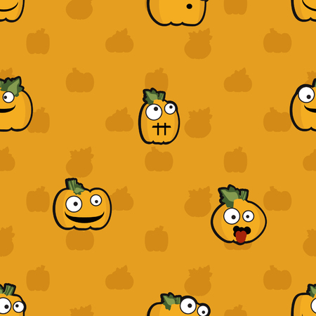 Halloween pumpkin emoticons - vector backgroundのイラスト素材