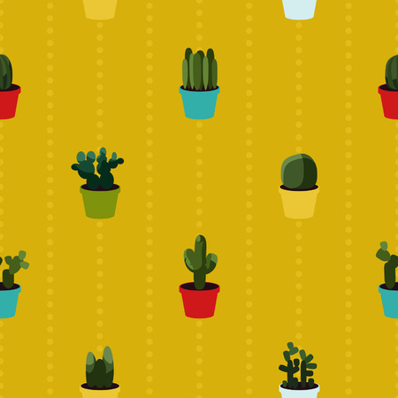 Various cacti flowers - vector backgroundのイラスト素材
