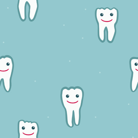 Tooth characters - vector background