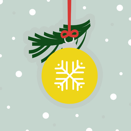 Yellow Christmas ball - vector illustrationのイラスト素材