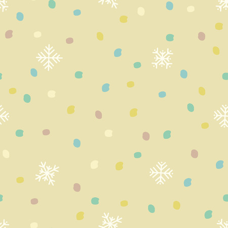 Snowflakes and colorful dots backgroundのイラスト素材