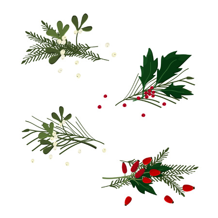 Set of Christmas decorations - vector illustrationのイラスト素材