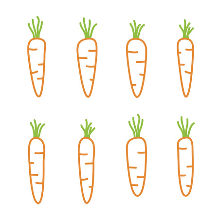 Outline carrots set - vector illustration