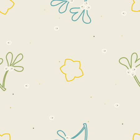 Outline stars and mistletoe - vector backgroundのイラスト素材