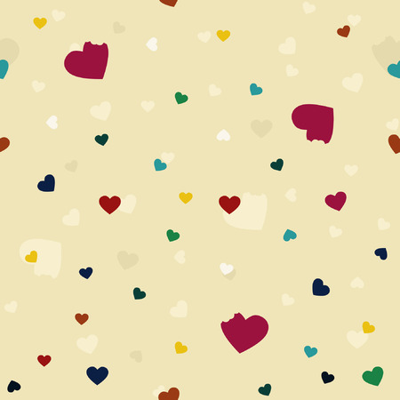 Valentine`s vector background with colorful heartsのイラスト素材