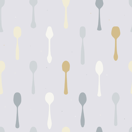 Various spoon silhouettes - vector backgroundのイラスト素材