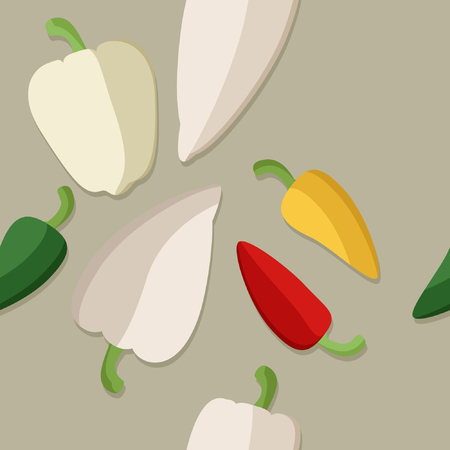 Sweet and hot peppers - vector illustrationのイラスト素材