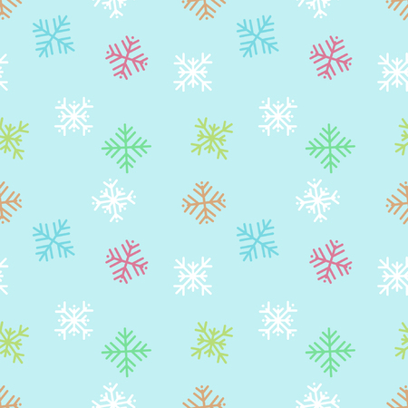 Colorful snowflakes - winter theme backgroundのイラスト素材