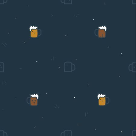 A glass of beer on a dark background - vector backgroundのイラスト素材