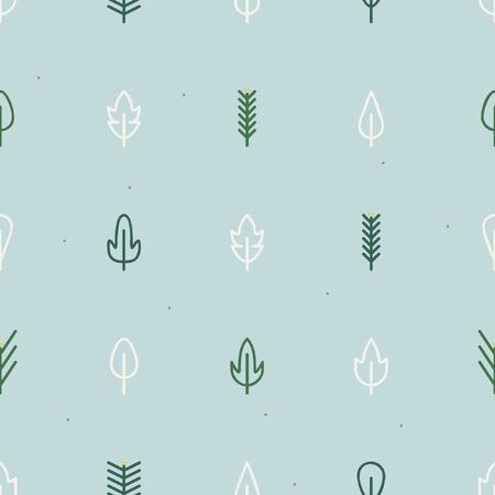 White leafs and conifer twigs - Winter theme backgroundのイラスト素材