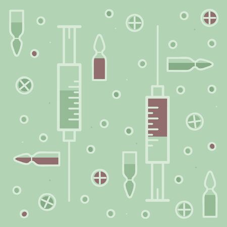 Syringe and pills - vector illustrationのイラスト素材
