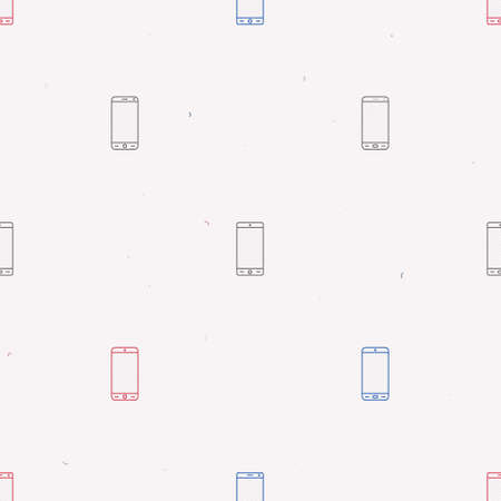 Outline smartphones on a white background - vector backgroundのイラスト素材