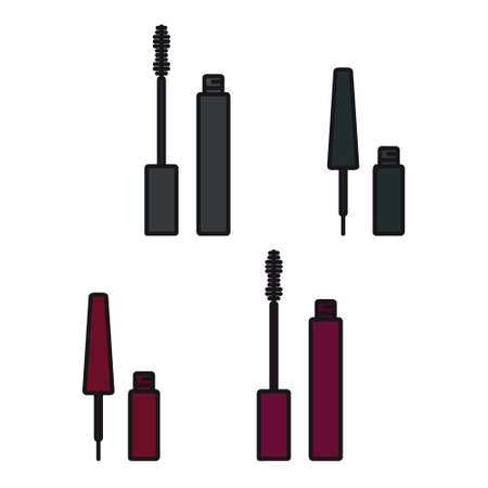 Mascara and eyeliner - vector illustrationのイラスト素材