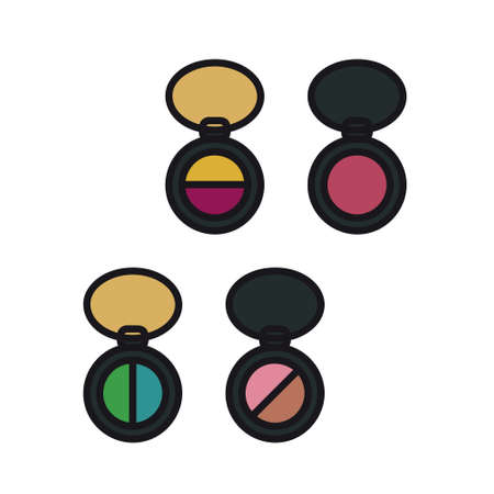 Eye shadows and powder blush - vector illustrationのイラスト素材
