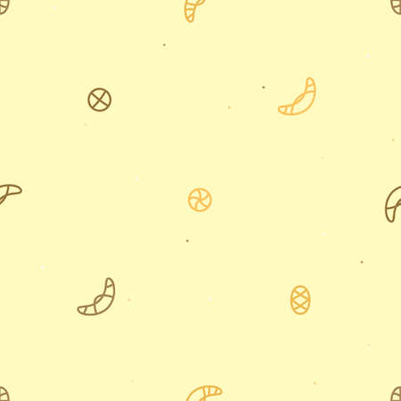 Various outline bread rolls background - vector backgroundのイラスト素材