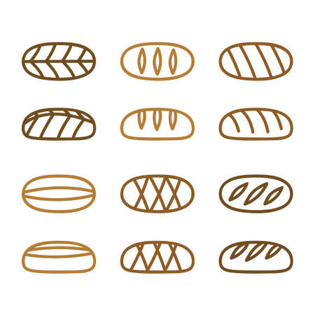 Outline loaf of bread - vector illustrationのイラスト素材