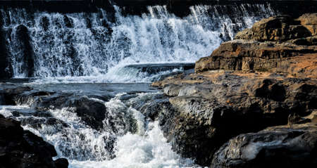 A Winter Waterfall In The Indian Mountains.の写真素材