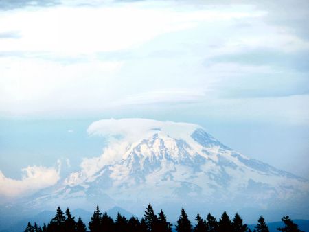 Storm on Mount Rainierの写真素材