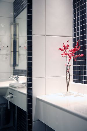 What about relaxing in the bathroom after a long day of work..の写真素材