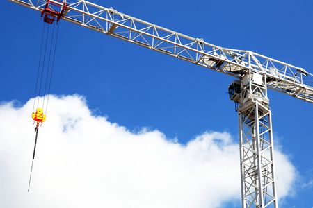 crane in a deep blue skyの写真素材