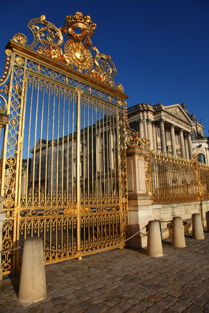 Versailles castle, France. View of Golden Gate to palace, the Royal residence near Paris.のeditorial素材