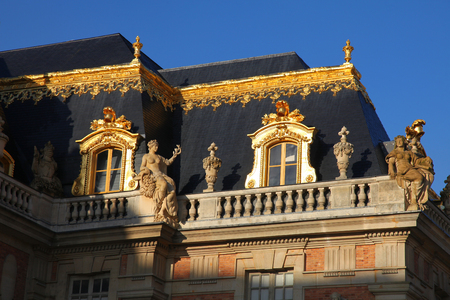 Versailles chateau, France. Detailed view of the palace, the Royal residence near Paris.のeditorial素材