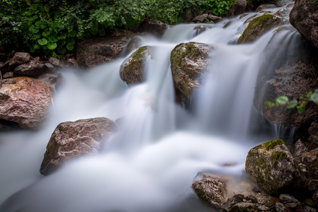 Long exposure of a torrent in the french alps near Chamonix Mont Blanc and the Italian border.の写真素材