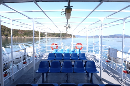 top view of a ferryの写真素材