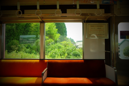 inside the trainの写真素材