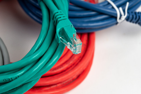 Cat 5, 6 Ethernet Cables for Computers, Red, Green and Blue colors