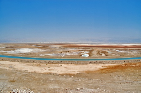 View of the Dead sea and desert, Israelの写真素材