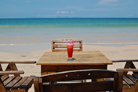 Fruity cocktail in beach