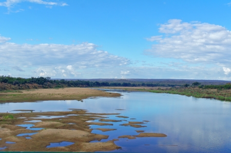 River in Kruger national park, nature of South Africaの写真素材