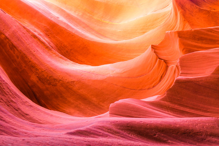 Beautiful view of Antelope Canyon sandstone formations in famous Navajo Tribal national park near Page, Arizona, USAの写真素材