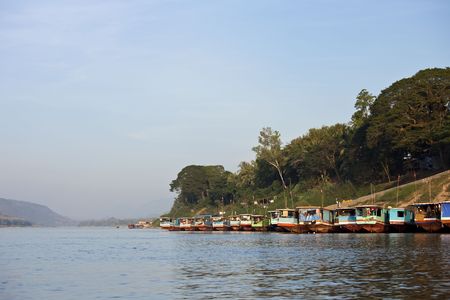 Boat in Luangprabang, Laosの写真素材