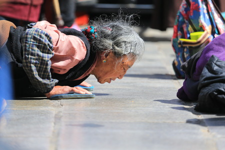 Senior woman prayingのeditorial素材