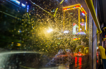 Urban rainy nightの写真素材