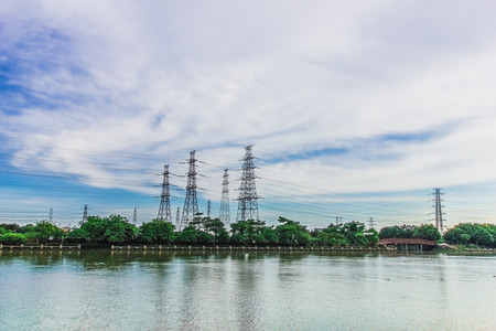 High-voltage towerの写真素材