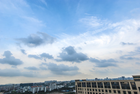Buildings under the blue skyの写真素材