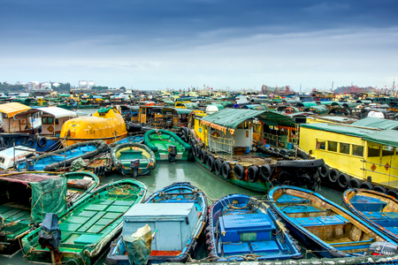 moored fishing boats.のeditorial素材