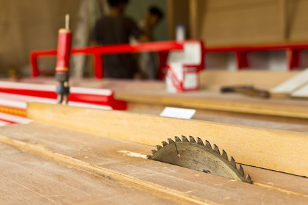 Circular saw blade for cut wood work.の写真素材