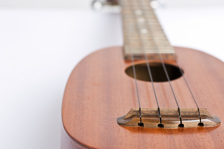 Ukulele music instrument on the white backgroundの写真素材