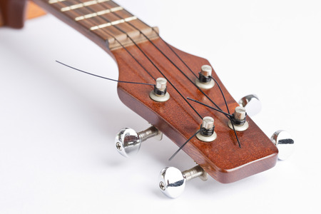 Ukulele music instrument on the white backgroundの写真素材